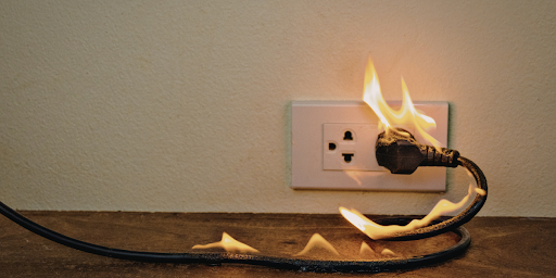 outlet on fire
