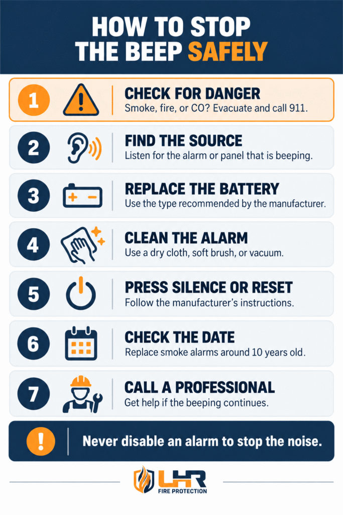 How to stop the beep safely